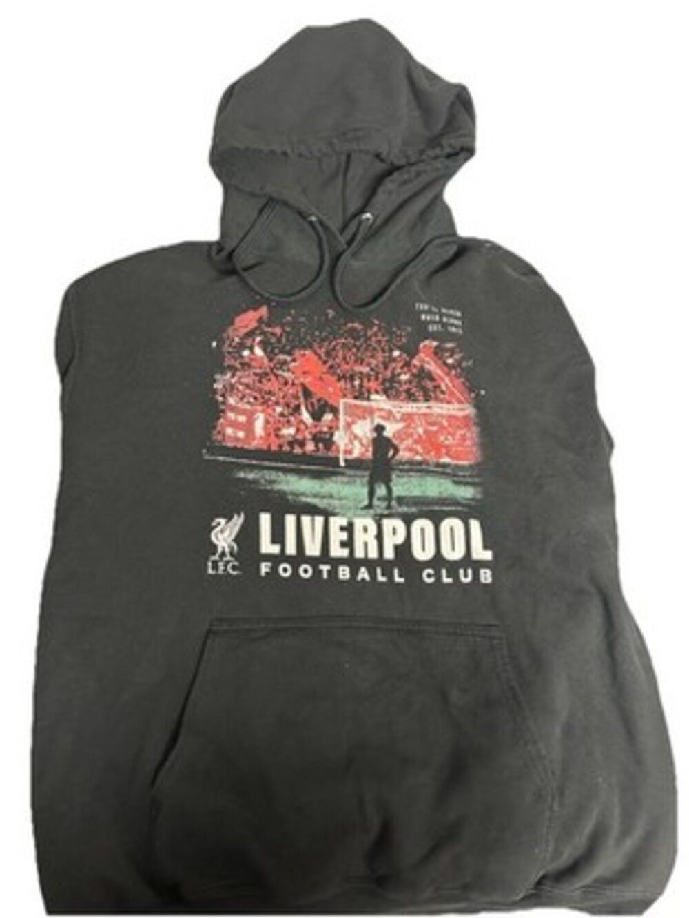 Liverpool Soccer Men's Black Hoodie Sweatshirt Athletic Sportswear